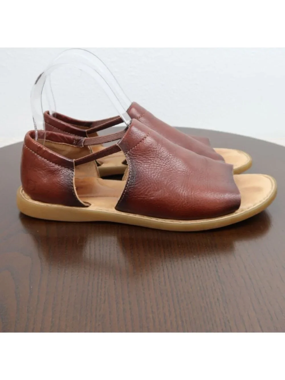 Born 9vCove Brown Leather Open-Toe Sandals With Slingback Strap & Cushioned Sole - Picture 2 of 8